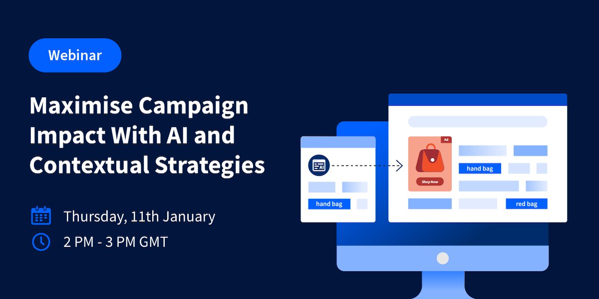 Discover how AI and contextual targeting can revolutionise your advertising campaigns, and get actionable tips to unlock their full potential. 🚀 Join us on January 11th to learn how AI can enhance targeting precision and boost campaign impact: go.stackadapt.com/h8RlUSH7