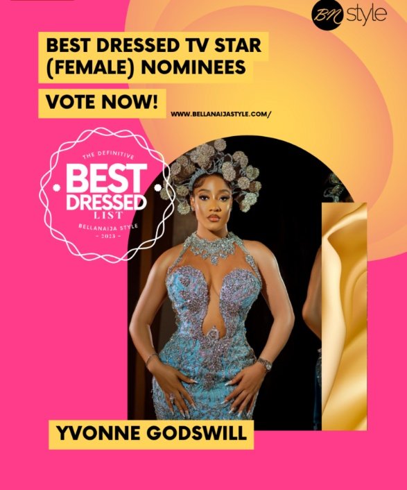 Follow the link & head over to BellaNaijaStyle to vote our girl. She deserves this award‼️

#YvonneGodswill has given us style inspo back-to-back in 2023 & she keeps raising the bar with the way she puts together every outfit she wears! Lets VOTE massively
bellanaijastyle.com/best-dressed-t…