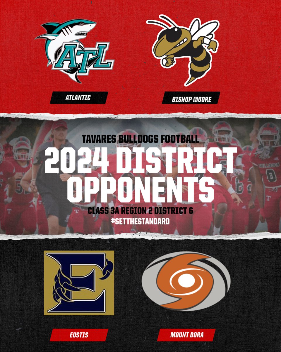 ‼️ 2024 District Opponents‼️ Introducing your @FootballTavares District opponents beginning in 2024! Looking forward to some great competition next season! @Preps352 @CenFLAPreps @FlaHSFootball @DanLaForestFB @Andy_Villamarzo @osvarsity @OS_ChrisHays @JCCarnz @PrepRedzoneFL