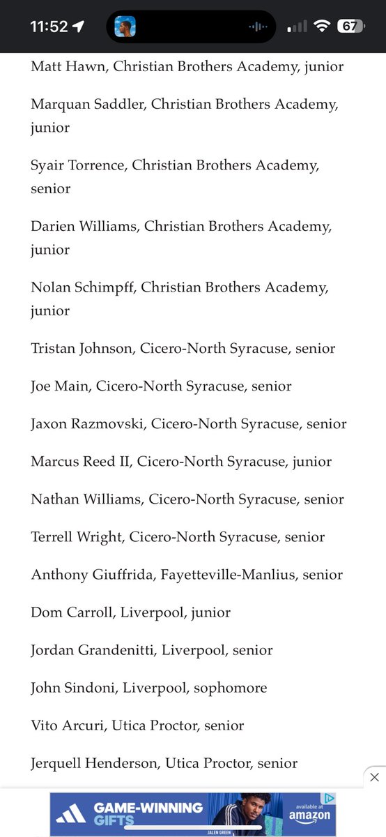 Thankful and happy to be named to the 1st team All Star and 1st team All CNY, Thank you to everyone who has helped me and continues to help me the my journey of being a better person and athlete. <a href="/Northstarsfball/">CNS Football</a>