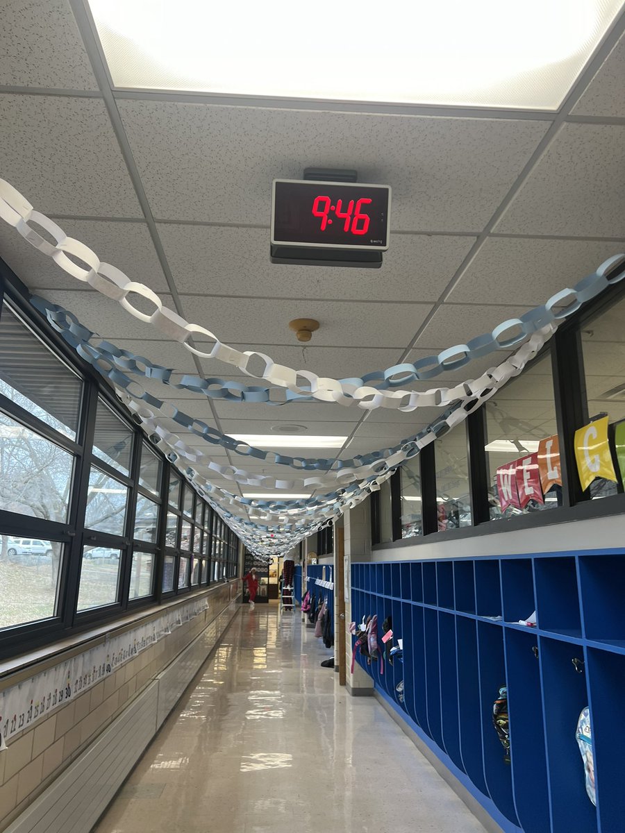 Each link on this chain hanging from the ceiling at @BerthaBobcats represents a point of growth from fall to winter MAP testing for students in Kindergarten, 1st and 2nd. My picture doesn’t begin to do all their growth justice!! Keep it up-super proud of you! #teambps