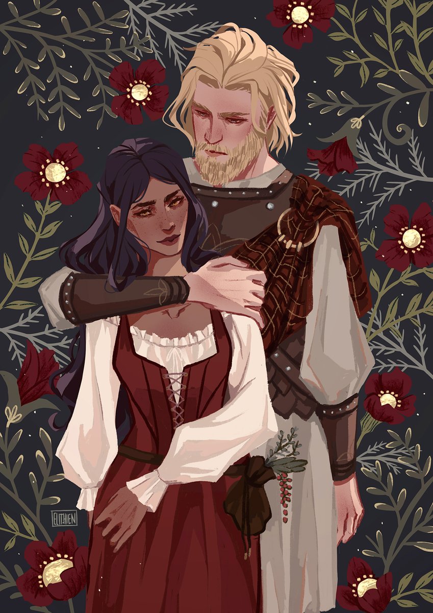 Commission for the book A River Enchanted by the lovely Rebecca Ross featuring Torin and Sidra 🥀 #ariverenchanted