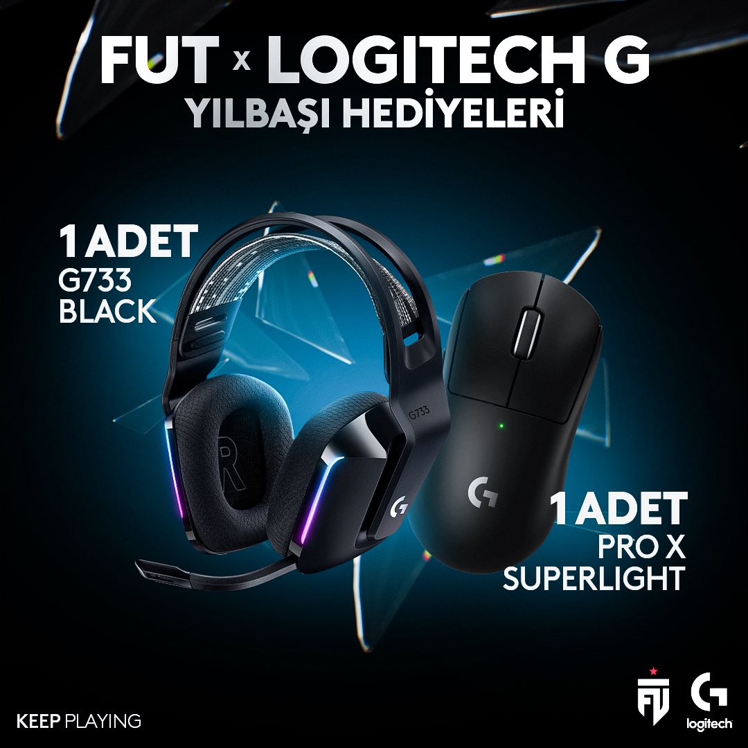 FUT Esports (@futesportsgg) on Twitter photo Yılbaşı hediyeleriniz Logitech’ten! 🎁
G733 ya da G Pro X Superlight kazanacak taraftarlarımızdan biri olmak için:
✅ Bizi ve <a href="/LogitechG/">Logitech G</a>’yi takip et,
✅ Bu post’u RT’le! Yılbaşı hediyeleriniz Logitech’ten! 🎁
G733 ya da G Pro X Superlight kazanacak taraftarlarımızdan biri olmak için:
✅ Bizi ve <a href="/LogitechG/">Logitech G</a>’yi takip et,
✅ Bu post’u RT’le!