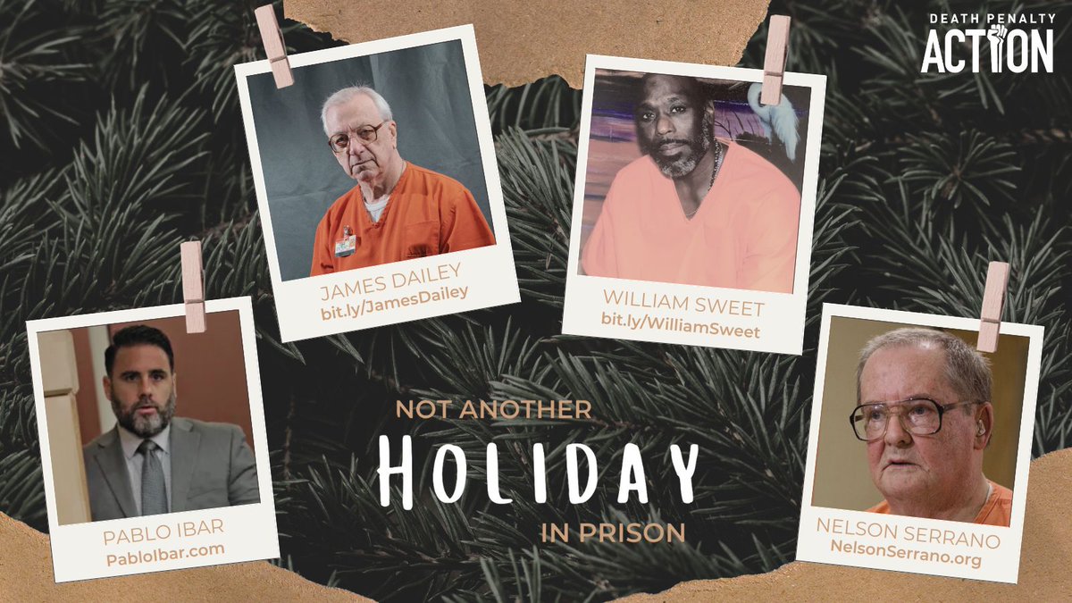 DeathPenaltyAct's tweet photo. It's day 9 of the #NotAnotherHolidayInPrison campaign and we'll be shining a spotlight on cases out of Florida. Did you know #Florida has the most death row exonerations in the country? To learn more about these cases &amp; get involved, visit https://t.co/Pncafn4eSM #StopExecutions https://t.co/u7mZYjD5WL
