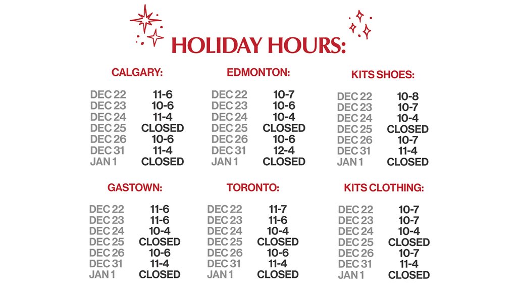 Shop Early Boxing Day throughout New Year's in-store during these hours, and online anytime at gravitypope.com