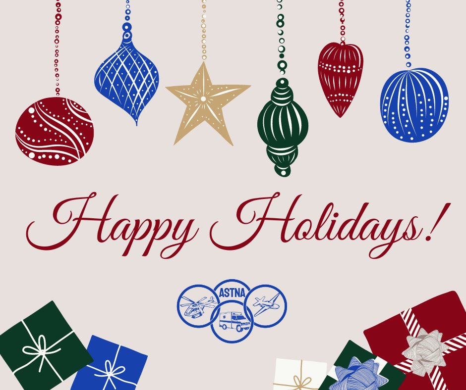 Sending you and your families wishes for a wonderful holiday season! #ASTNA #flightnurses #transportnurses #criticalcaretransport #airmedical #emergencymedical #transportnursing #seasonsgreetings