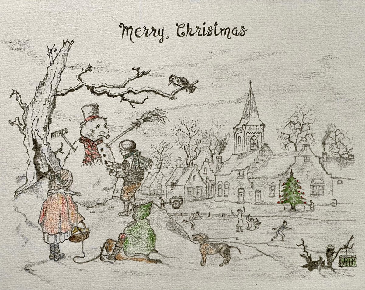 My Christmas card✍️ I’m wishing you a warm, wonderful and merry Christmas🎄 #Christmas 🎄#MerryChristmas 🎄#MerryChristmas2023 🎄#christmascard #christmastree #winterscene #pencildrawing #drawing #artistsonx
