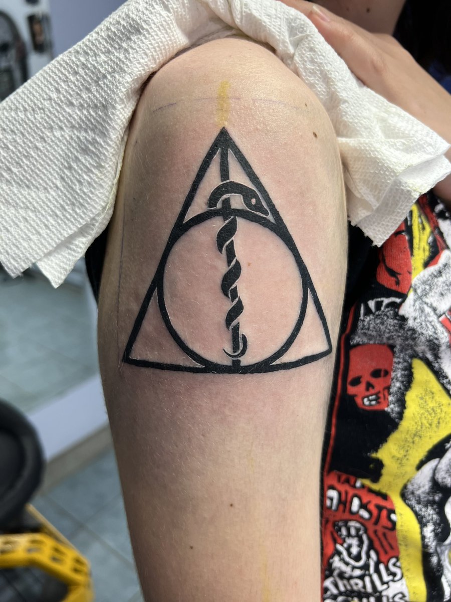 A take on slithering house from Harry Potter.  Done at Sin on skin tattoos in Halifax - by Kirk