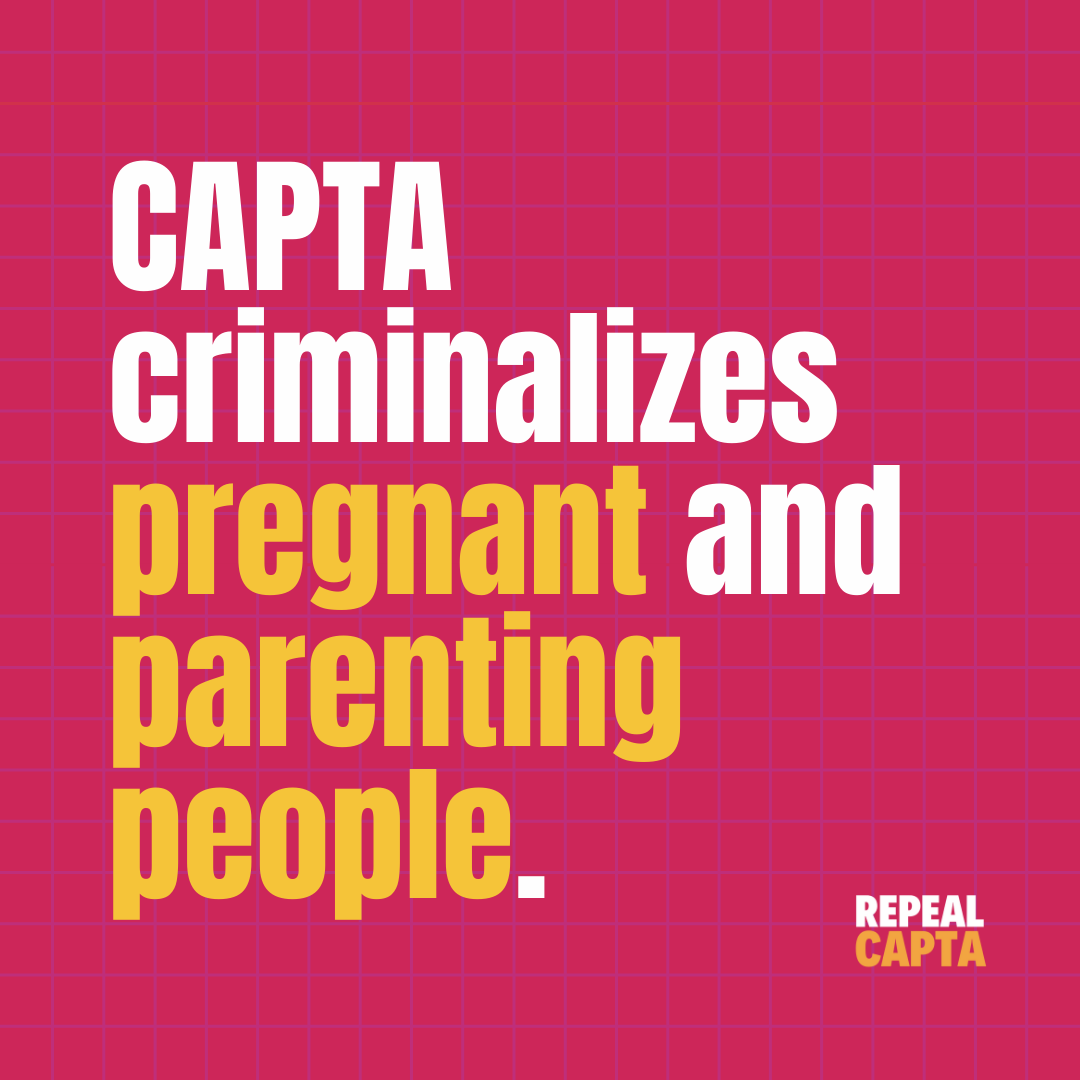 The so-called Child Abuse Prevention and Treatment Act (CAPTA) does not protect children or prevent or treat abuse. It targets vulnerable communities and keeps pregnant/parenting people away from seeking healthcare.

We need to #RepealCAPTA. repealcapta.org @RepealCAPTA