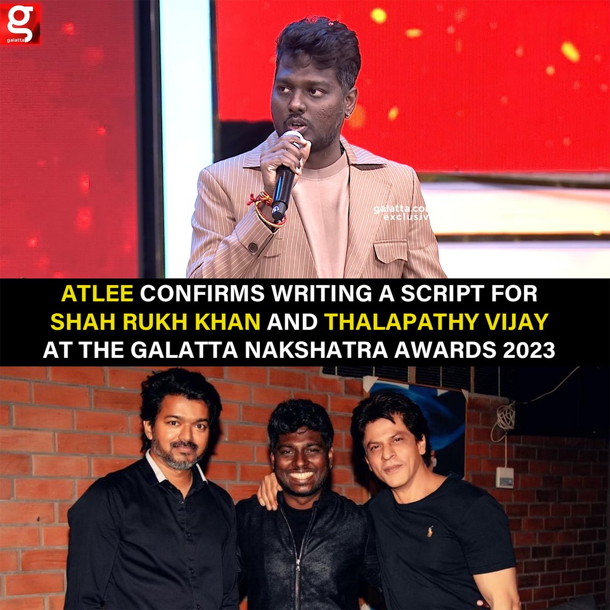 SRK + Thalapathy + Atlee Combo 🔥🔥

@actorvijay @iamsrk @Atlee_dir

#GalattaNakshatraAwards2023 #ThalapathyVijay  #ShaRukhKhan  #Atlee