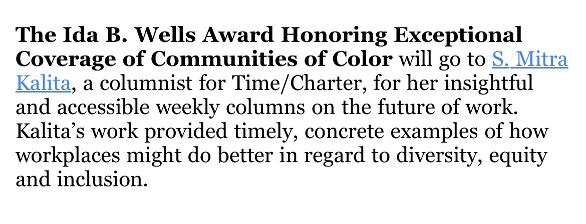 Just won an award named after my shero. Thank you, @NYNewswomen, for this honor and to my editor @cariromm and @charterworks and @TIME for supporting DEI coverage at a time it’s being rolled back everywhere else.
