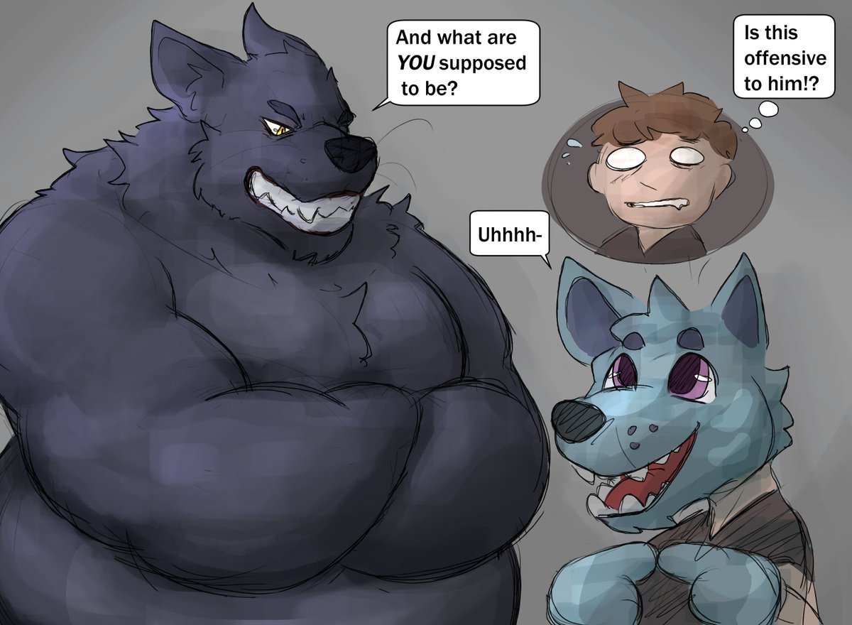 Fursuiter meets a real werewolf #furry #furryart