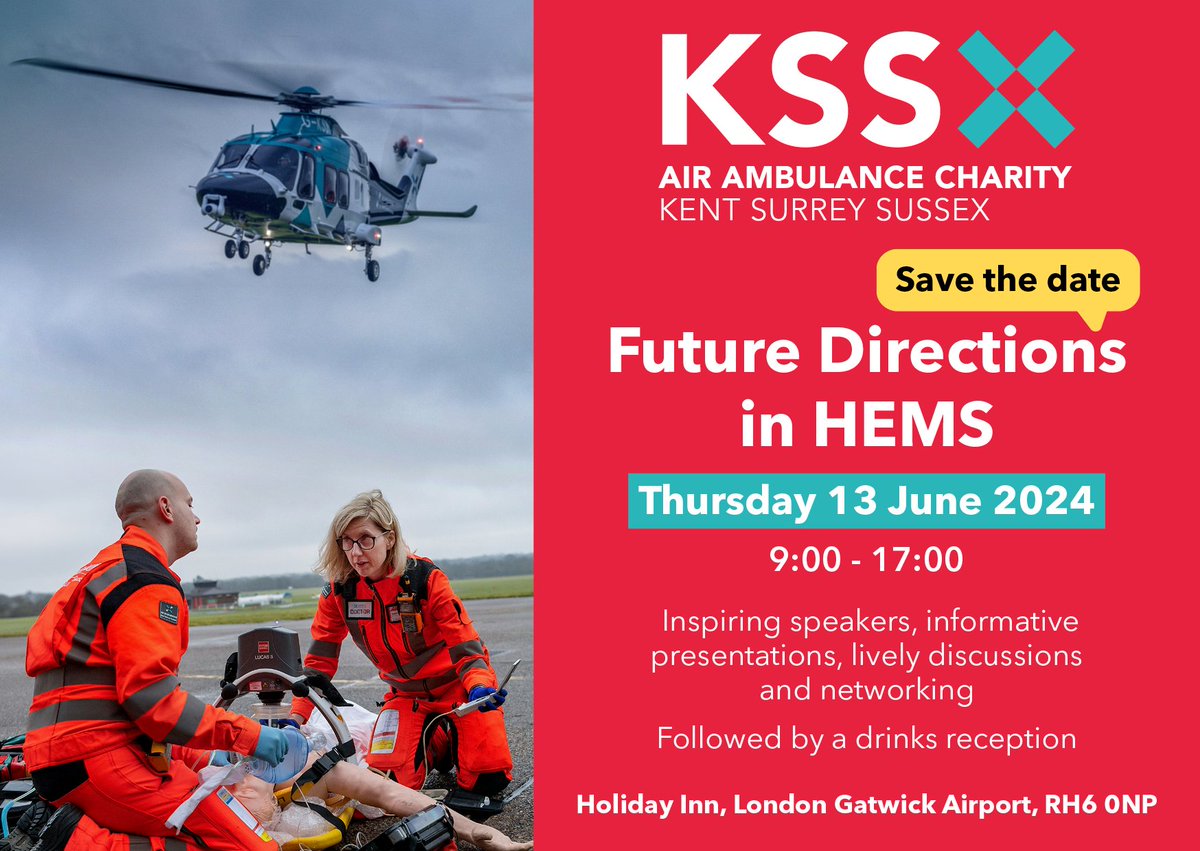 Save the date📅

We are proud to announce our HEMS conference on 13 June 2024

On this day, we'll be joined by national and international speakers looking into the future of HEMS.

More details and tickets are coming soon.

We look forward to seeing you there!