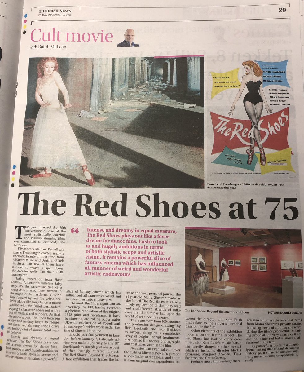 Waxing lyrical about one of the most beautiful films ever made, Powell and Pressburger’s The Red Shoes in my cult column for today’s Irish News. It’s like a fever dream of a film. @BFI #TheRedShoes