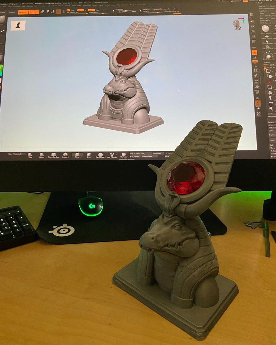 CoreElecAU's tweet photo. A small part of a much larger animatronic sarcophagus, These 3D printed #statues form a #Halloween puzzle, featuring a #PiicoDev #Colour Sensor to identify different coloured gems. Head to the project with the link to see it all come together. https://t.co/CEdNQ8HoFG https://t.co/lRIWGLLCxp