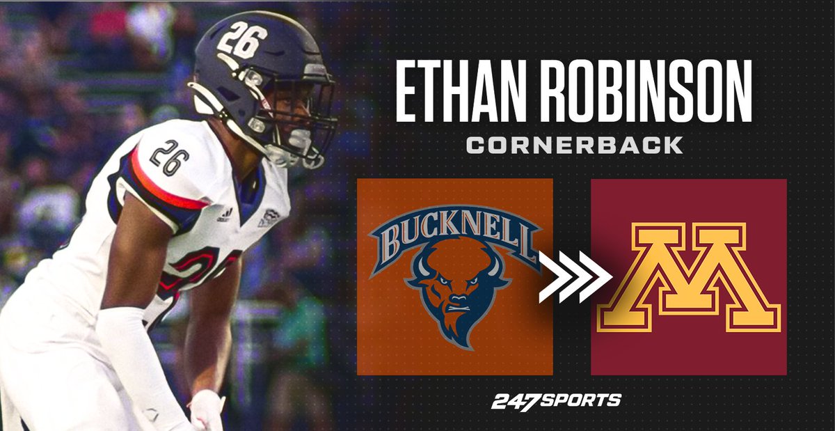 BREAKING: The #Gophers have received a commitment from Bucknell transfer cornerback Ethan Robinson following a visit this weekend.

Robinson held other offers from Auburn and USC among others. 

He'll give Minnesota a veteran presence alongside Walley.

247sports.com/college/minnes…