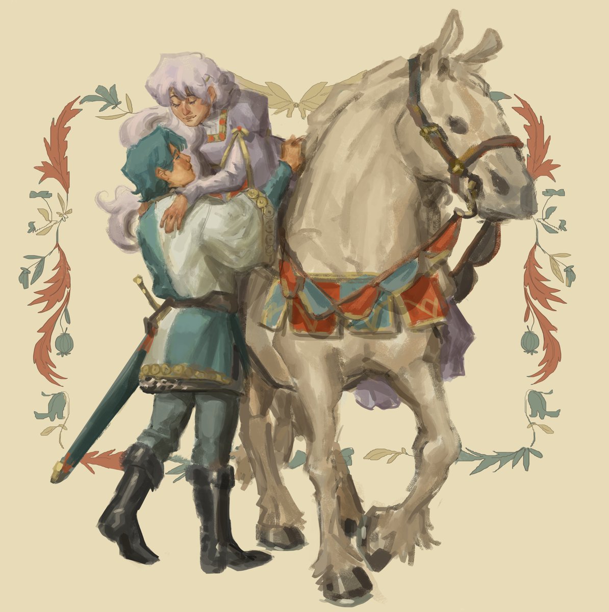 sarcasticgiraff's tweet photo. I really liked a sketch with Sigurd and Deirdre so here goes #fireemblem4 fe4 https://t.co/MU8WtswV8g