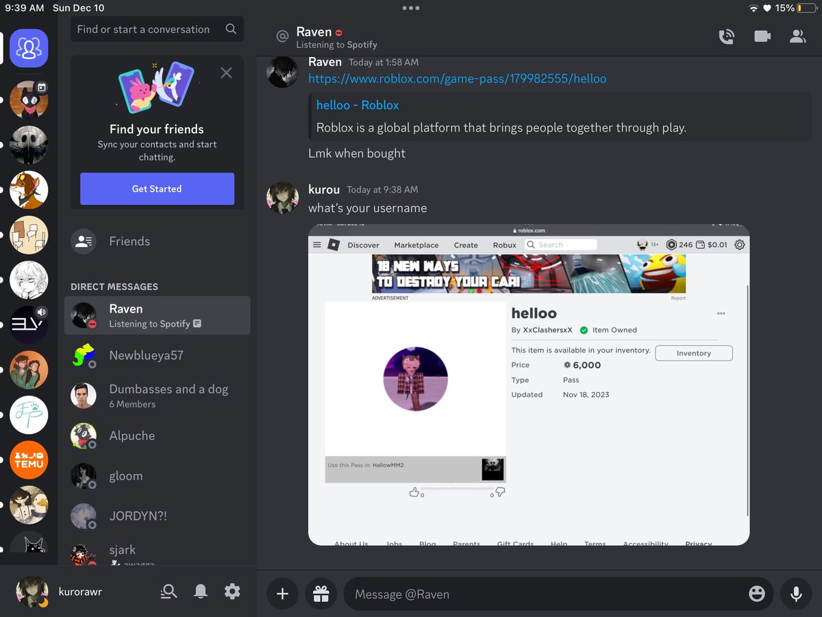 kuroIey's tweet photo. #mm2scammer #mm2 
MM2 SCAMMER 
USER: Iqhb3
DISCORD GROUP: Hallows MM
RBLX GROUP: XxClashersxX
I was scammed out of 6k robux, this dudes discord group is called Hallows MM he has thousands of members and hundreds of proofs, more in thread https://t.co/wxHxR8NSua