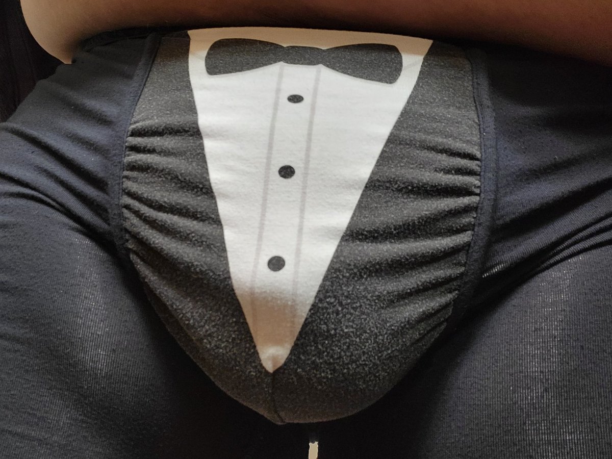 KinkyAFPodcast's tweet photo. "A gentle person well dressed is always at their best."
Didn't end up showing this off at the party last night. I would hate to waste an outfit. ๐ #tuxedo #underwear #dapperAF https://t.co/HknKg31fkt