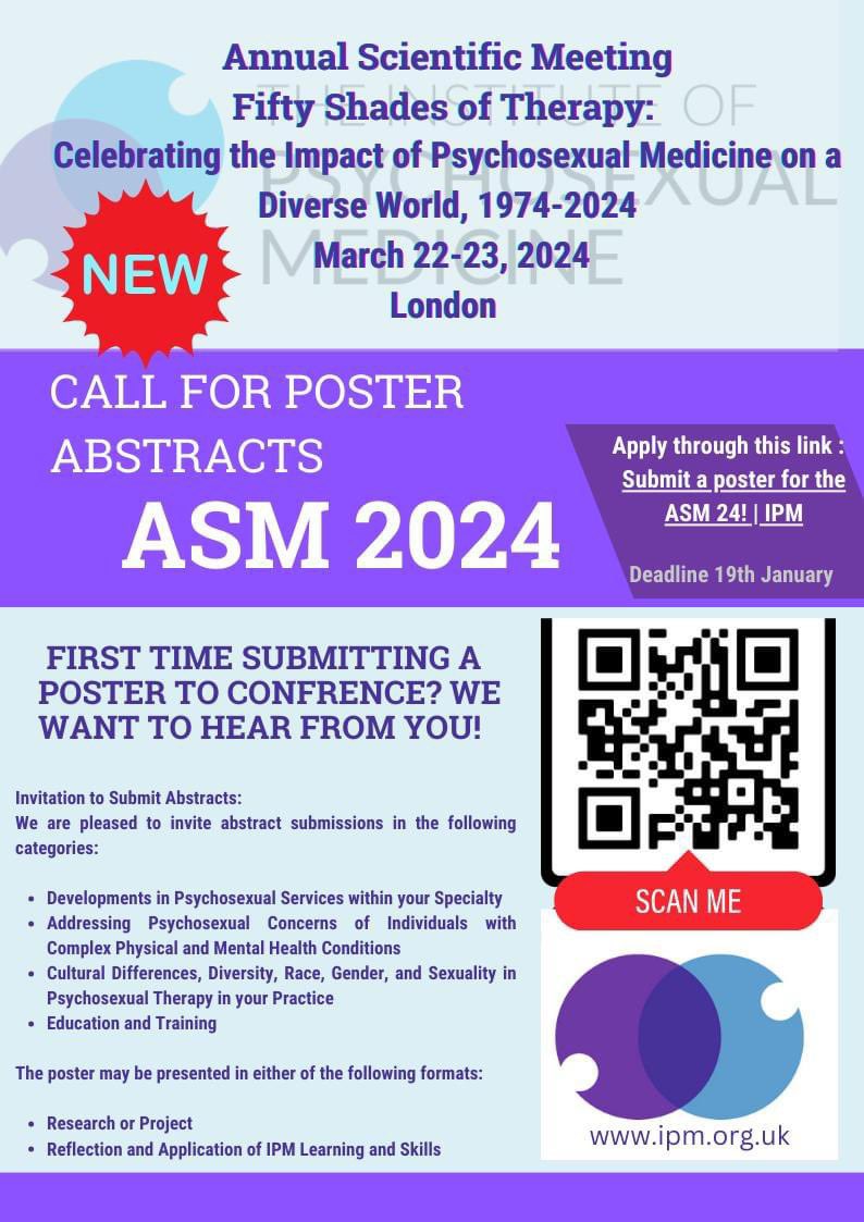 NEW for 2024! Please submit a poster abstract for our ACM in March 2024.