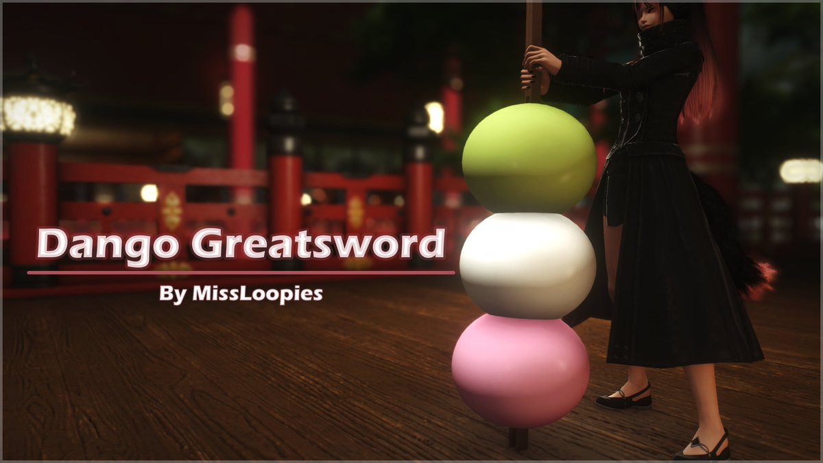 MissLoopies's tweet photo. Released a new mod! It is a dango greatsword for dark knight! 
https://t.co/j4ptTSY61d
@nebbymiqo
for Pics #ffxivmods #ffxivgpose #ffxivgposers https://t.co/aS92JBRKAL