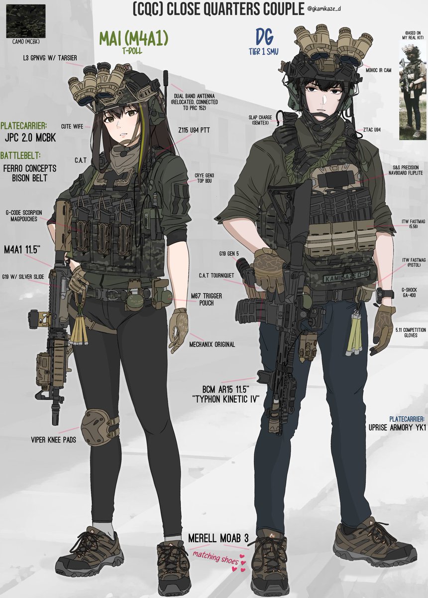 Smell ref sheet of M4A1 (my ver) and me in case anyone wants to