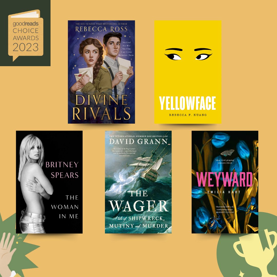 We are so proud of these five books for winning their categories at the Goodreads Choice Awards! Yellowface received over 200,000 votes for Yellowface, and Weyward won in 2x categories for Historical Fiction and Debut.