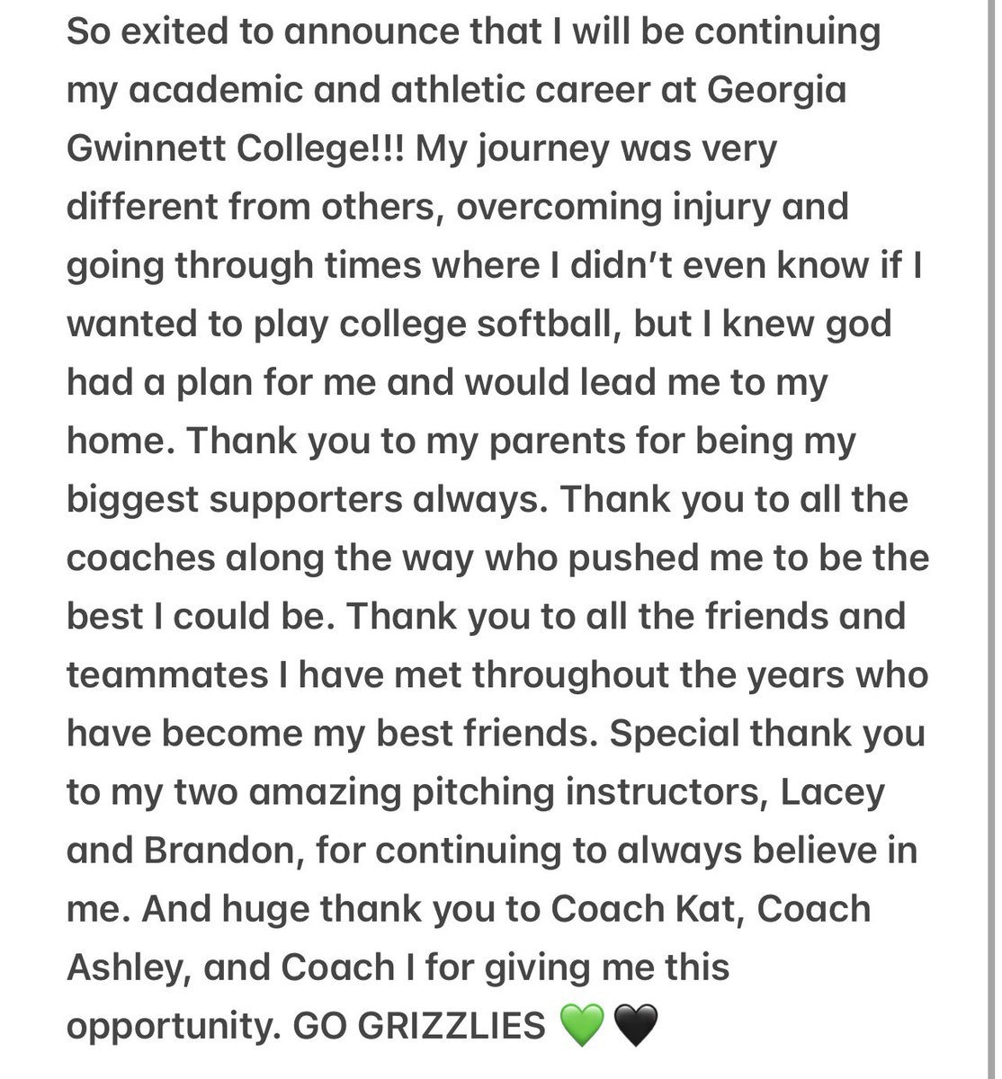 next four!!!💚🖤<a href="/GrizzlyCoachKat/">Kat Ihlenburg</a> <a href="/razey18/">Ashley Razey</a> <a href="/GGC_Softball/">GGC Softball</a> <a href="/no_LACE_like_me/">Lacey Ingram</a> @KKnudsen_33 <a href="/softballdad2340/">TeemDawg</a>