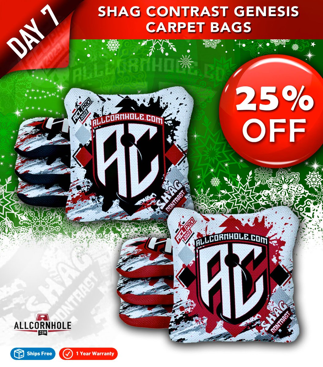 On the 7th Day of Christmas, my Shag Contrast Genesis Bags sent to me 25% OFF!

Order your bags by December 15th in order to have them in time for Christmas.
Discounts are applied at checkout! 

allcornhole.com/products/shag-…

#allcornhole #cornhole #christmassale <a href="/AllCornhole_com/">AllCornhole</a>