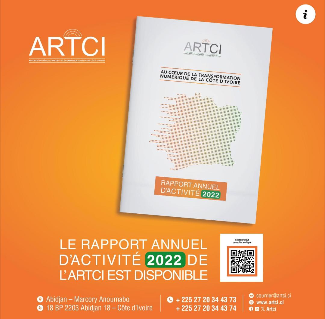 AboukamNet's tweet image. #EconomieNumérique en Côte d&apos;Ivoire, l&apos;@artcitic  présente son rapport annuel d&apos;activité 2022, avec les  réalisations et les défis.... consulter le rapport complet en ligne : bit.ly/46xXKWW #rapportdactivité2022 #Innovation #TIC #RegulationProactive #ARTCI #CIV