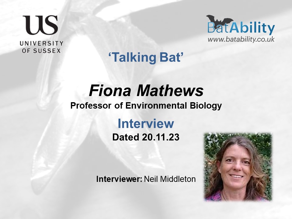 ^o^ Next up, this month on BatAbility Club we are delighted to be Talking Bat (#53) with Professor Fiona Mathews (University of Sussex) AND as a thank you we made a charitable donation to Mammal Conservation Europe on Fiona's behalf \o/ mammals.eu