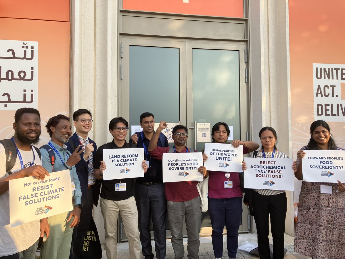 OurFoodSystems's tweet photo. There can be no #climatejustice without people’s #foodsovereignty.
There can be no #climatejustice without #agroecology.
There can be no #climatejustice without genuine land reform.
#COP28
#OurFoodSystems #ForwardTheFuture https://t.co/il1t1kwElU
