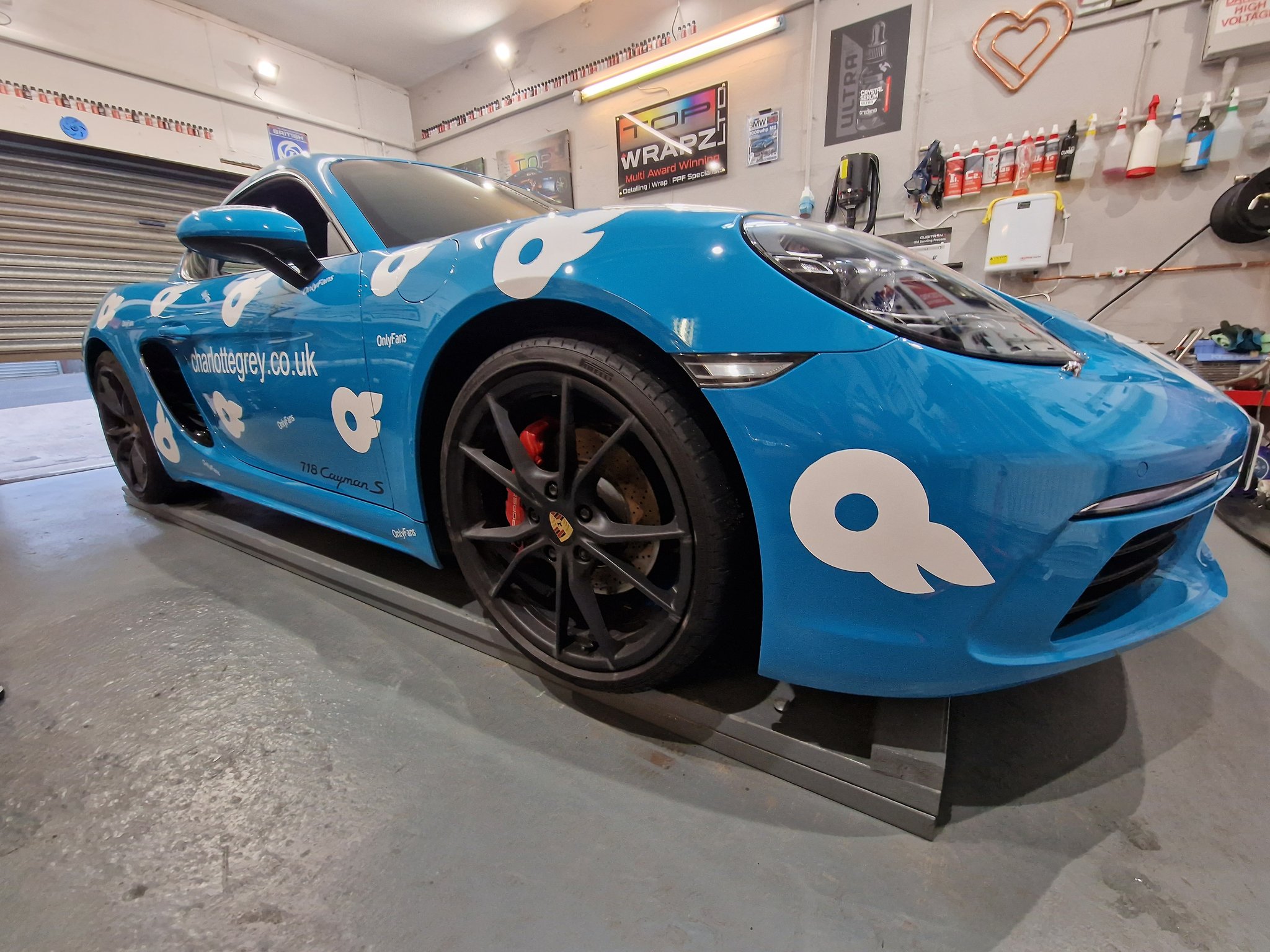 Topwrapzltd on X: We were commissioned by @OnlyFans star @Babychar17 to  design , produce and install a custom wrap livery to her new Porsche 718  Cayman S. License plate gives away the