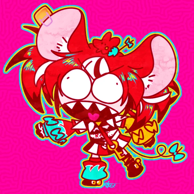 old 2021 drawing of angry rat vtuber  #illustrayBAE #ベーアート #BaelzBrush