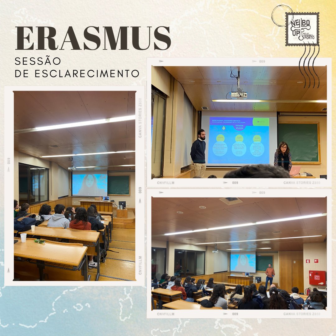 NEBQUP's tweet photo. 📸No dia 6/12 realizou-se a Sessão de Esclarecimento de Erasmus, na qual os nossos bioquímicos contaram com a ajuda dos oradores convidados para ficarem a saber mais sobre esta experiência académica única! 🇪🇺🎓 https://t.co/nNDZ2hkUDR
