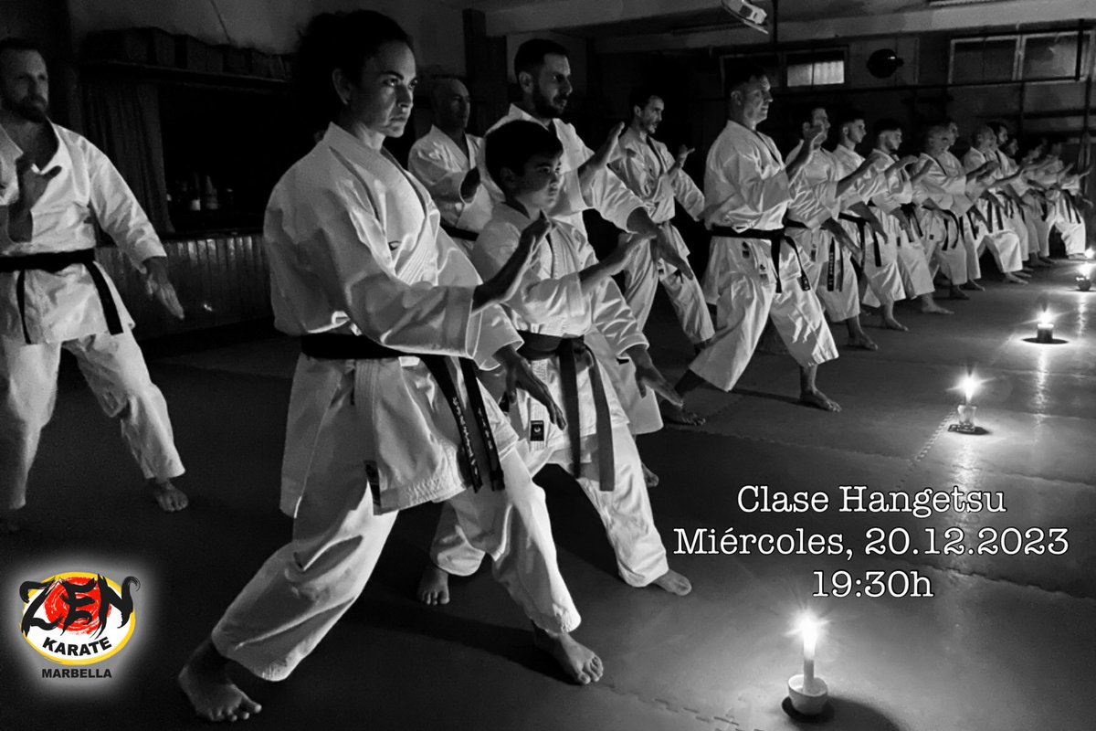 GimnasioZEN's tweet photo. El próximo miércoles 20.12.2023, a las 19:30h, se va a celebrar la tradicional clase de Kata Hangetsu en el dojo ZEN MARBELLA.🕯️🥋👊🏻
¡Te esperamos!😉
#gimnasiozenmarbella #kata #hangetsu #karate #shotokan #karatemarbella #marbella https://t.co/fpI2SCS3wX