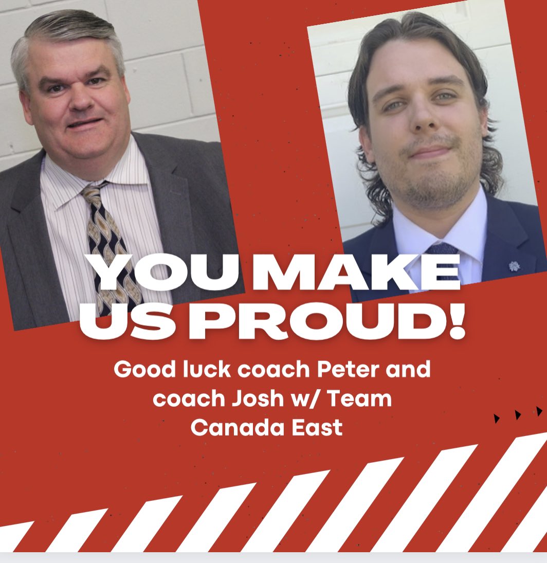 Good luck to coach Peter Goulet and associate coach Josh Hardiman as they are behind the bench for Team Canada East today as they start the World Jr A Challenge against Slovakia at the event that is taking place in Truro, Nova Scotia. 🇨🇦🇨🇦🇨🇦🇨🇦