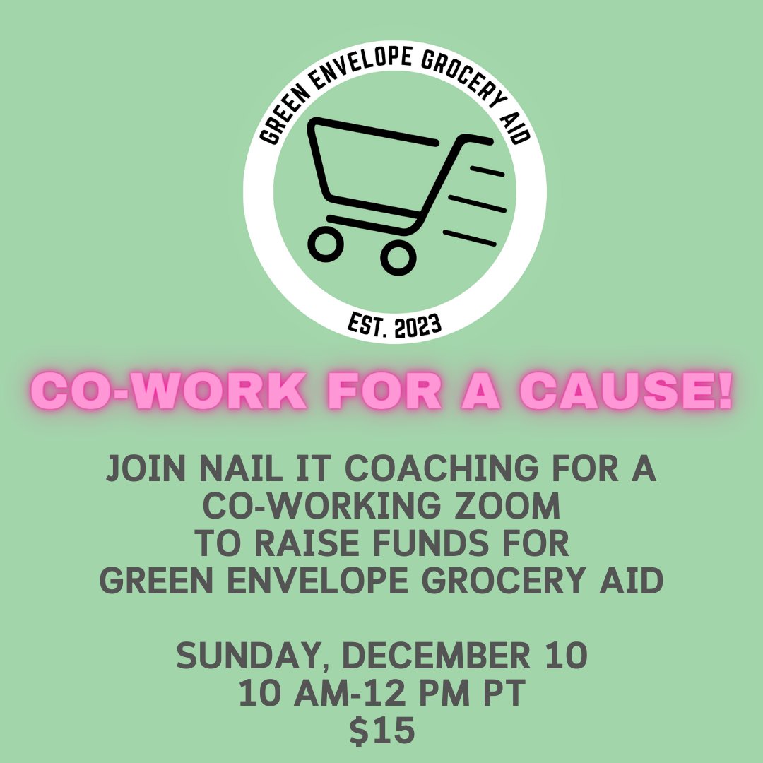 lauramannino's tweet photo. Co-working Zoom Fundraiser for #greenenvelope is TODAY at 10 AM PT! We're $30 shy of our $300 goal. We need only 2 more people to sign up! Register here: https://t.co/9syKXI6zWx. https://t.co/XzxdhPeAuj