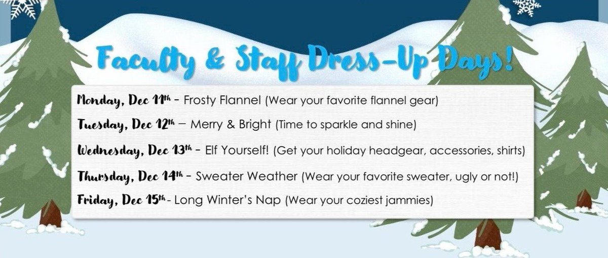 Bethany Smith (@bsmithvcs) on Twitter photo Alright, Wolfpack! Don't forget our holiday dress-up days this week. #32725
<a href="/MikeMicallef1/">Mike Micallef</a> <a href="/DHSHappenings/">Deltona High School Happenings</a> Alright, Wolfpack! Don't forget our holiday dress-up days this week. #32725
<a href="/MikeMicallef1/">Mike Micallef</a> <a href="/DHSHappenings/">Deltona High School Happenings</a>