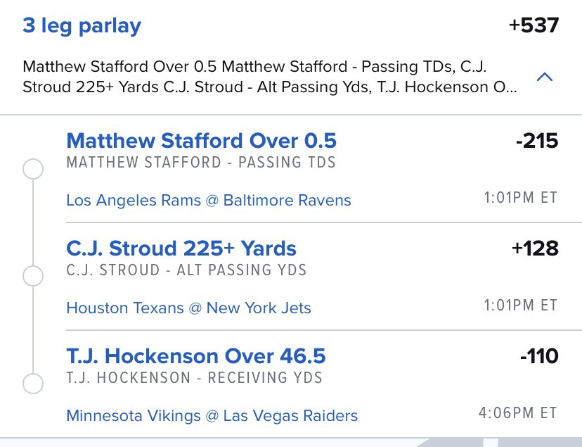 _IsaacHart's tweet photo. @JimmySportPicks Went with 225 for Stroud 🙏🏻 https://t.co/uijfPB4bms