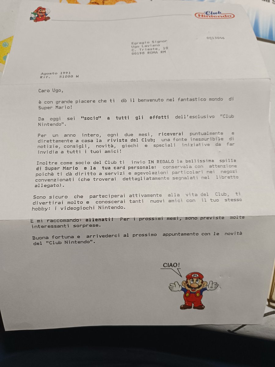 Surginis's tweet photo. Ritrovata anche la lettera di ammissione ufficiale con spilla e tessera ♥️🍄 https://t.co/L9dnMrDyYh
