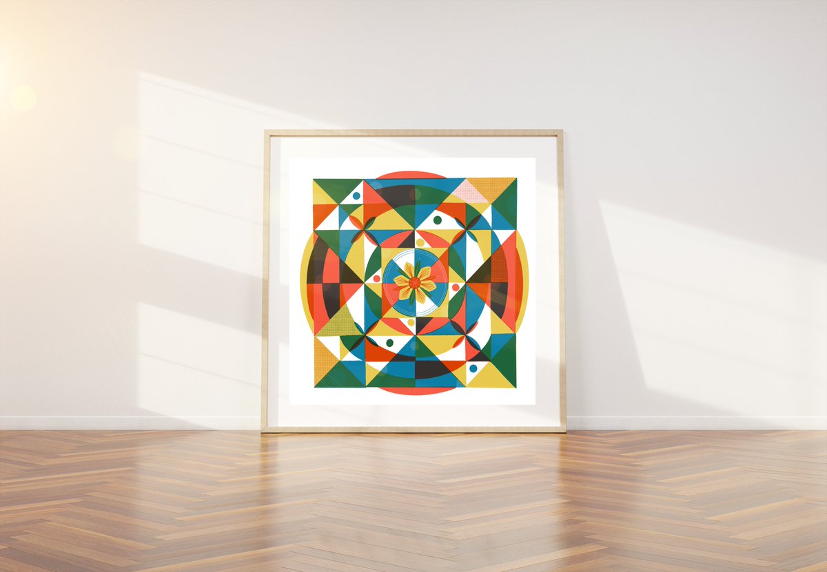 *DAFFODIL KALEIDOSCOPE* 
Brighten up a wintry day. 
I've got a handful of these limited edition screen prints left in my Print Shop! rhimoxon.com/original-print…

#screenprint #welshart #cymru #wales #printmaking