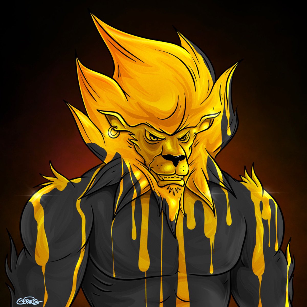 Woke up BLESSED! decided to G-FORCE this Gold <a href="/LoadedLions_CDC/">Loaded Lions</a> by <a href="/ElRealGenius/">GENIUS</a> add my own little twist!!! Feel free to let me know what you guys think!!  <a href="/cryptocomnft/">Crypto.com NFT</a> I may just do a Gold dip art collection!