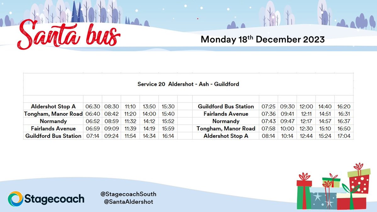 Final day today for the Santa Bus before we set off on our Grotto tour for 2023.  Thank you so much for your support from everyone at <a href="/StagecoachSouth/">Stagecoach South</a> we wish you a wonderful Christmas.