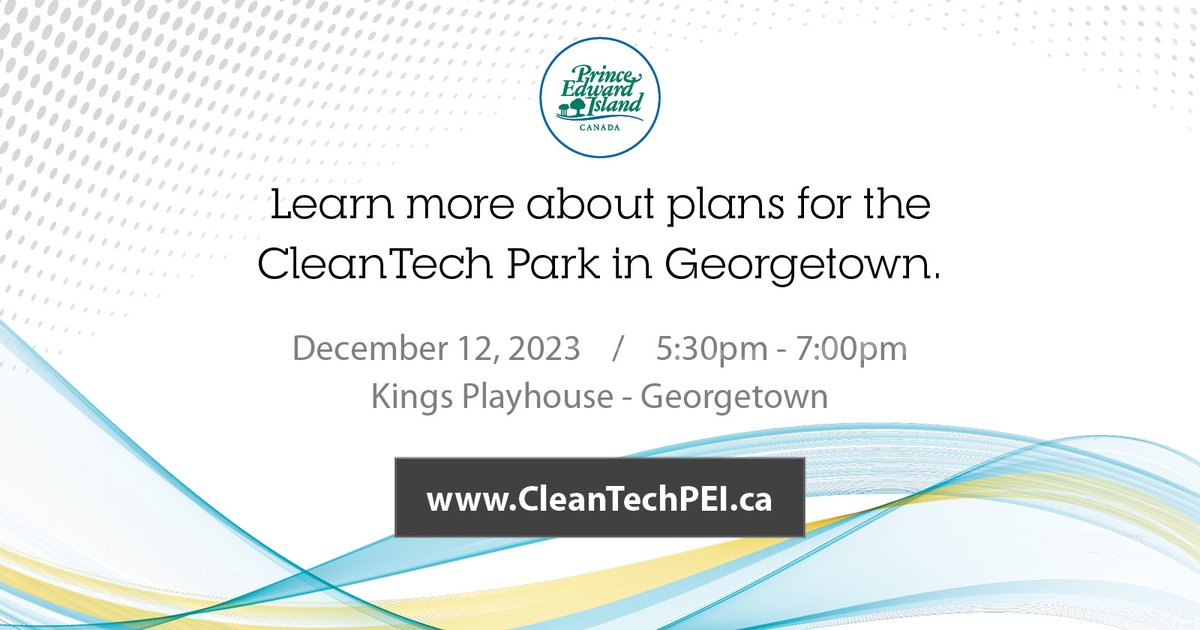 Have you noticed the construction underway at Georgetown’s Clean Tech Park? Want to find out more about this initiative? Drop in to the open house on December 12 from 5:30 to 7 pm at Kings Playhouse in @Town of Georgetown CleanTechPEI.ca