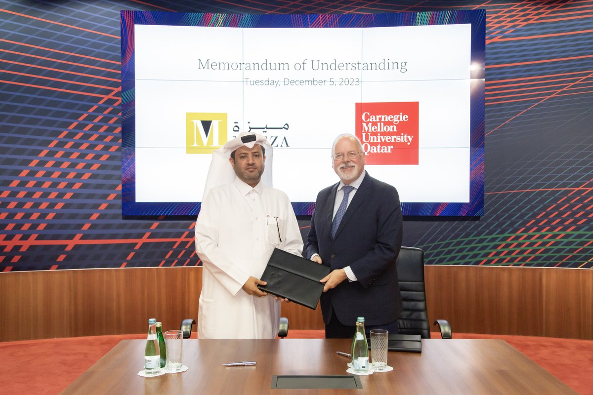 CMU-Q and <a href="/MEEZA/">MEEZA</a> have signed a Memorandum of Understanding (MoU) to collaborate in education, scientific research, and community development. bit.ly/3R8S13i