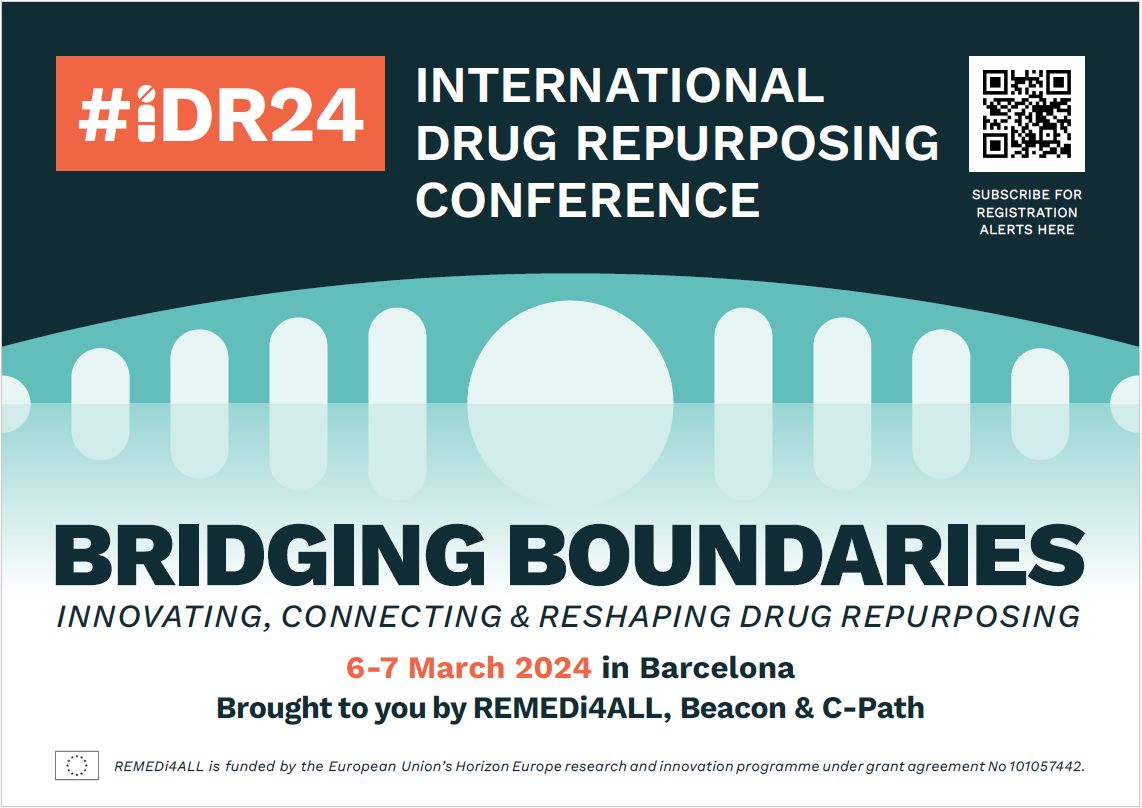 We are teaming up with @REMEDi4ALL and MeRIT to deliver the first international drug repurposing conference, #iDR24, taking place on 6th - 7th March 2024 in Barcelona. Early bird tickets are available! Find out more here: 👇 ]ow.ly/6Pb650QfYnY