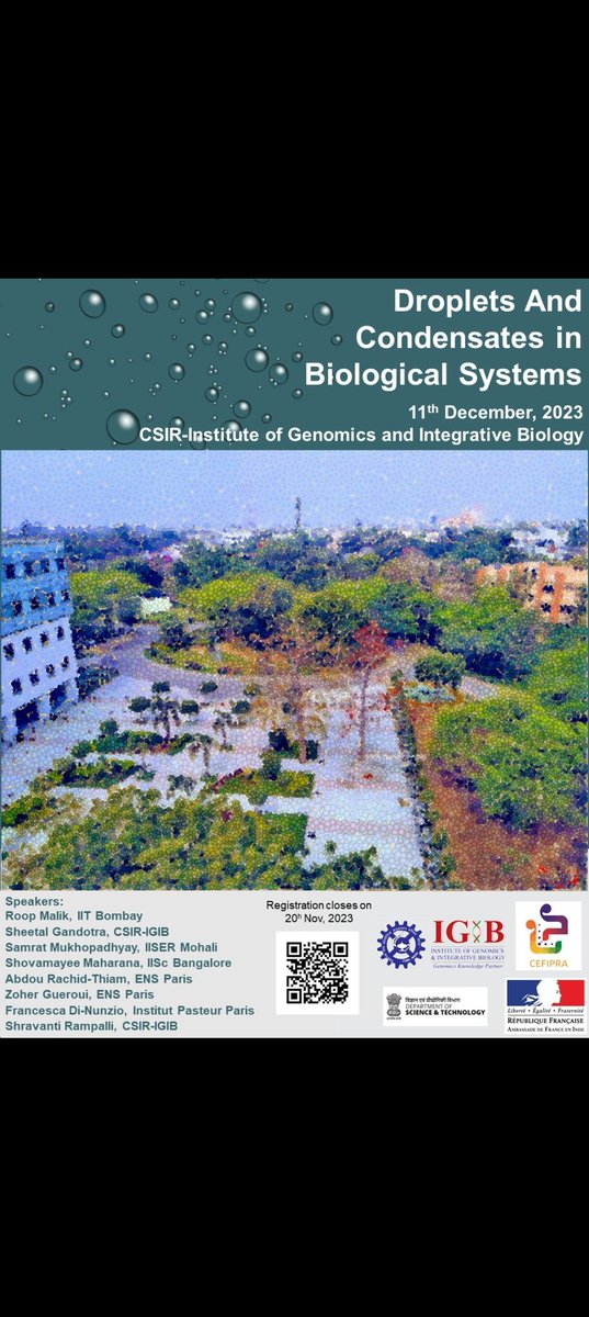 All set for one-day symposium "Droplets and Condensates in Biological Systems" happening tomorrow at <a href="/IGIBSocial/">CSIR-IGIB</a> <a href="/sheetalgandotra/">sheetalgandotra</a> 🤩
