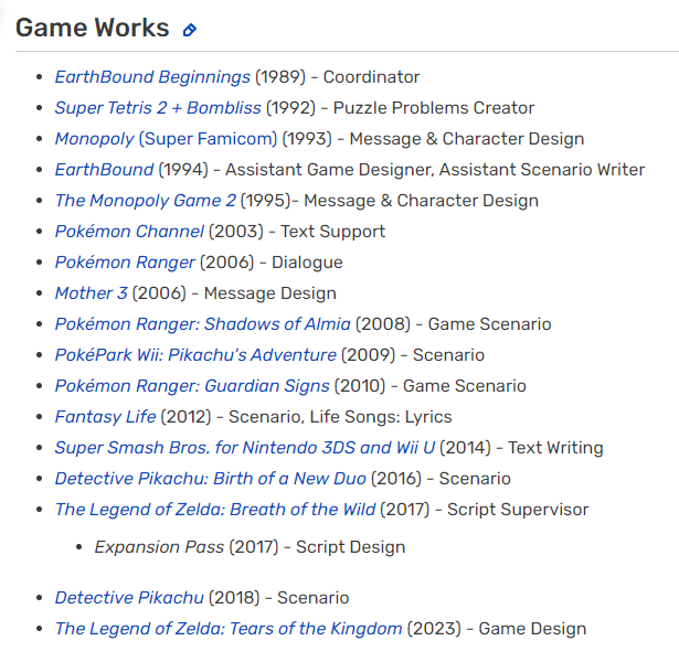 ZeldaLoreYT's tweet photo. Naoki has been working as Cinema Scene Director, Planner and Designer ever since Ocarina of Time.

However, both of Naoki and Akihito are credited in TOTK for "Game Design", not being part of the writting or scenario. So what happened?

Naoki (Left), Akihito (right)

2/7 https://t.co/OAnrHrUhmG