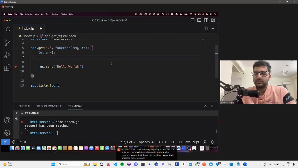 rafeeqsyedamjad's tweet image. Day 8 of #151daysofcode #100xDevs 

@kirat_tw week-2 wrap up 🚀.

✅ Node.js and its runtime
✅ Backend communication protocols
✅ Express basics
✅ Routes, Status codes.